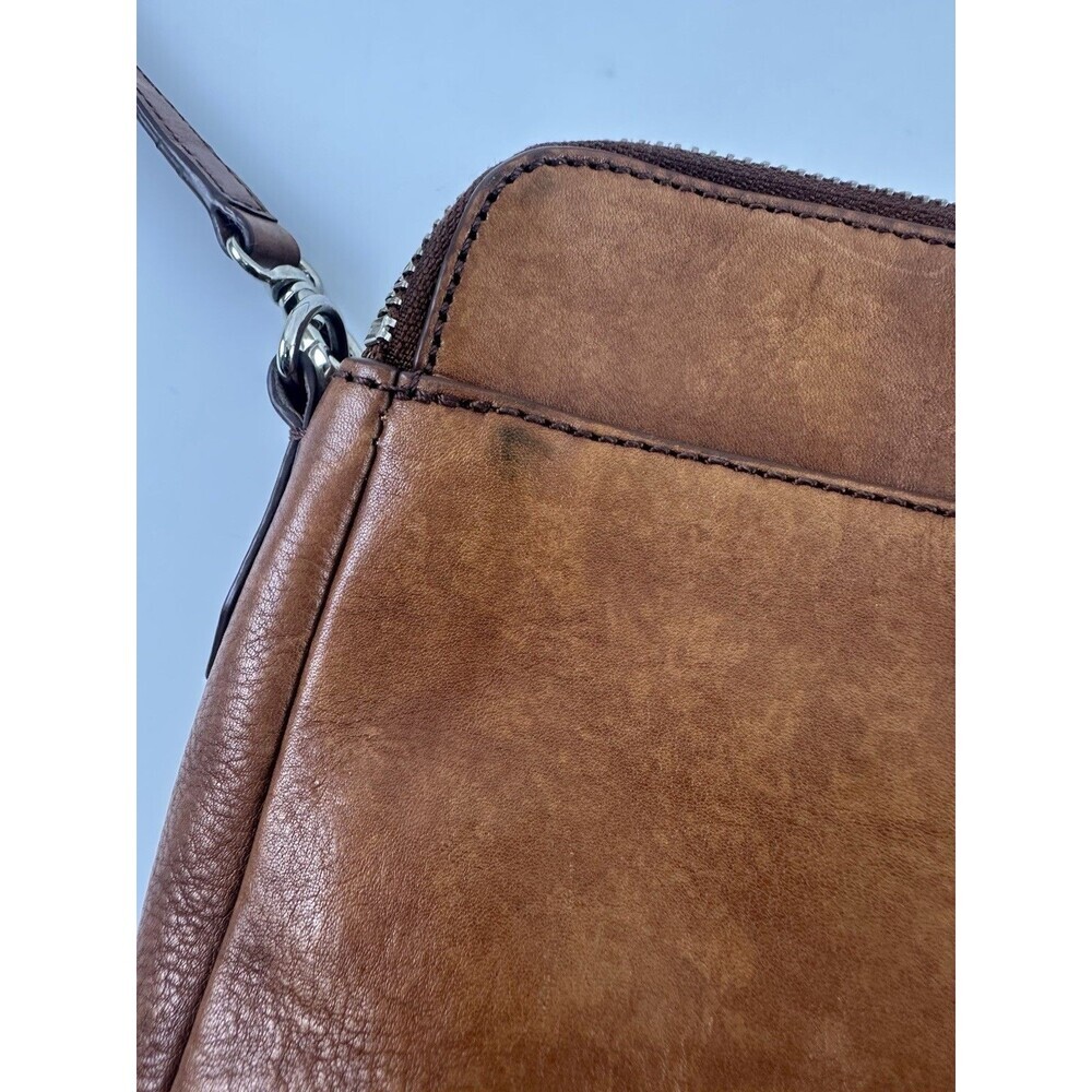 Fossil Sydney Mini Crossbody Bag Purse Smooth Tan Leather Zip Around Adjustable - Picture 11 of 16